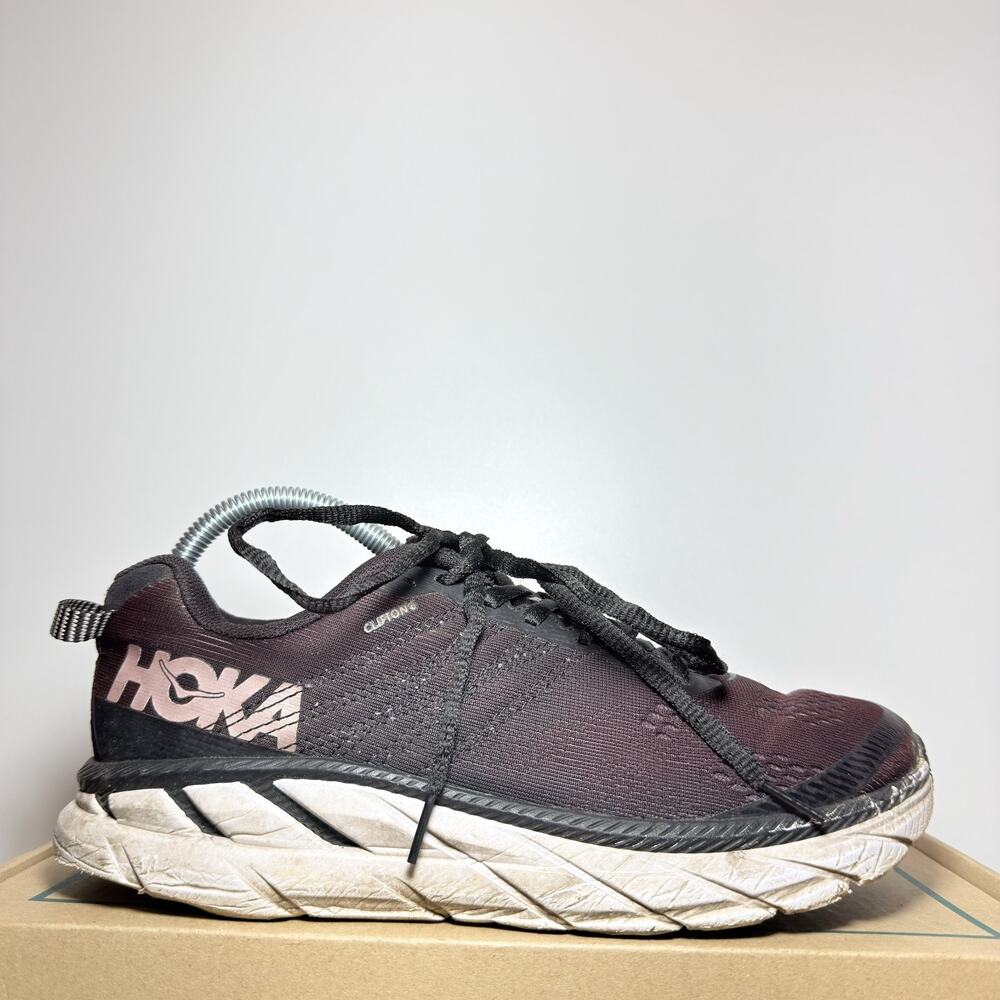 Hoka One One Clifton 8 Women Size 8 Walking Road Running Shoes Max Cushion Grey